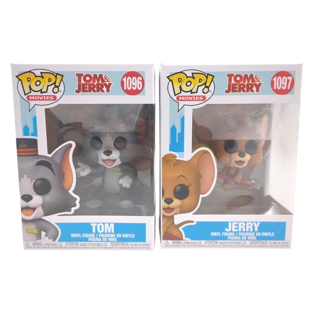 Funko Pop! Movies Tom & Jerry #1096 Tom & #1097 Jerry Vinyl Figure Set New